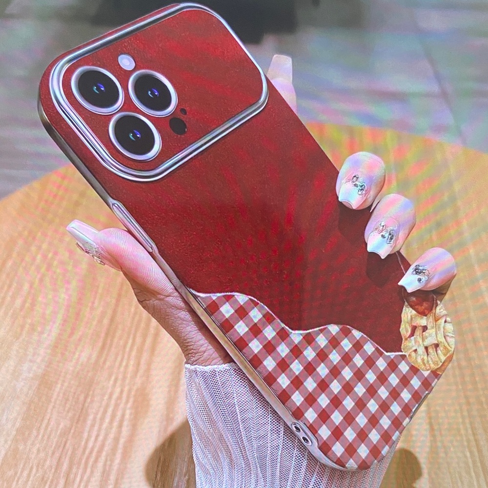 Stylish Red Check Protective Phone Case by